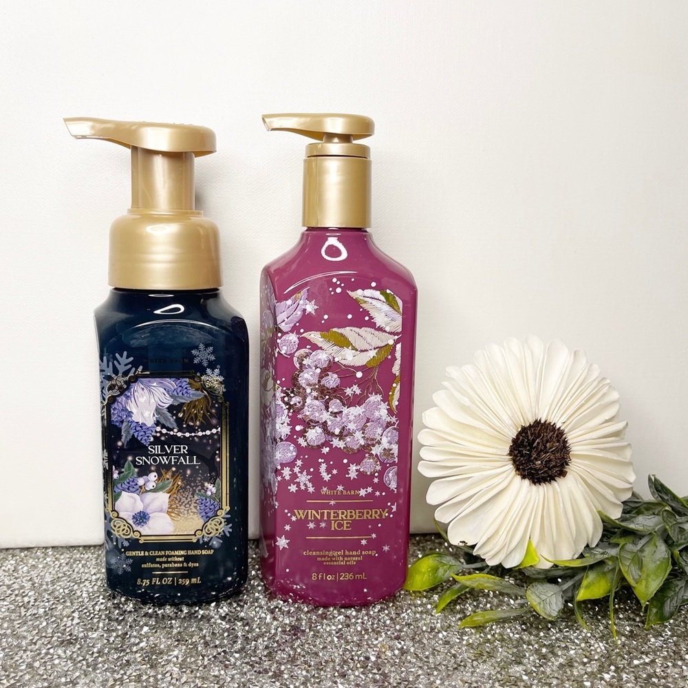 Bath & Body Works Hand Soap Silver Snowfall Winterberry Ice Winter Soaps New